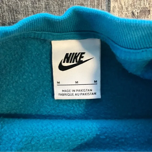nike phoenix fleece oversized crewneck sweatshirt in teal - Picture 6 of 7